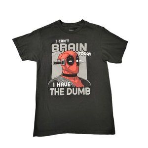 Marvel Comics Deadpool "I Can't Brain Today" Graphic Print Short Sleeves T-shirt